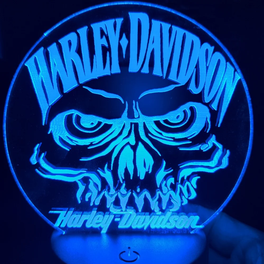 Harley Davidson skull lamp
